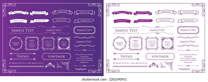 Christmas motif frame design set. Gorgeous and elegant design material