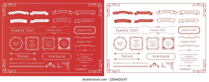 Christmas motif frame design set. Gorgeous and elegant design material