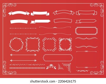 Christmas motif frame design set. Gorgeous and elegant design material