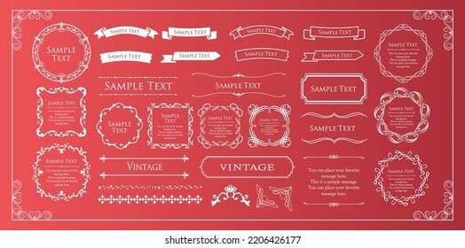 Christmas motif frame design set. Gorgeous and elegant design material