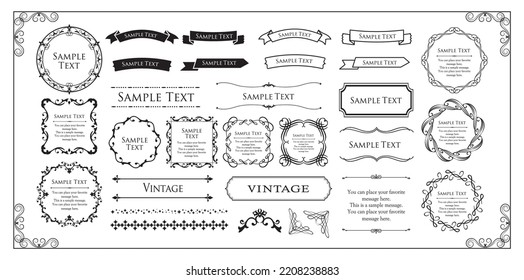 Christmas motif frame design set. Gorgeous and elegant design material