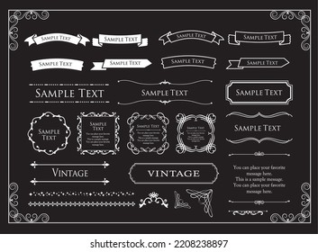 Christmas motif frame design set. Gorgeous and elegant design material