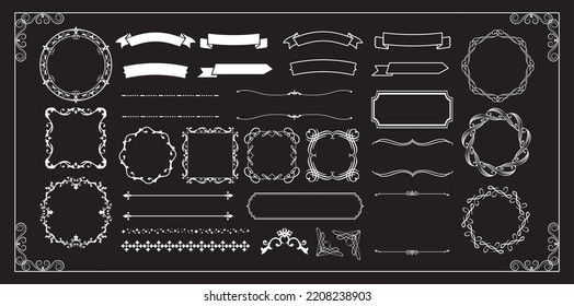 Christmas motif frame design set. Gorgeous and elegant design material