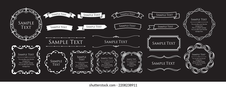 Christmas motif frame design set. Gorgeous and elegant design material