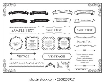 Christmas motif frame design set. Gorgeous and elegant design material