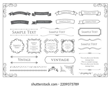 Christmas motif frame design set. Gorgeous and elegant design material