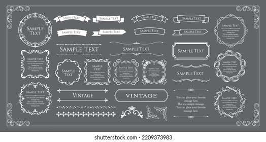 Christmas motif frame design set. Gorgeous and elegant design material