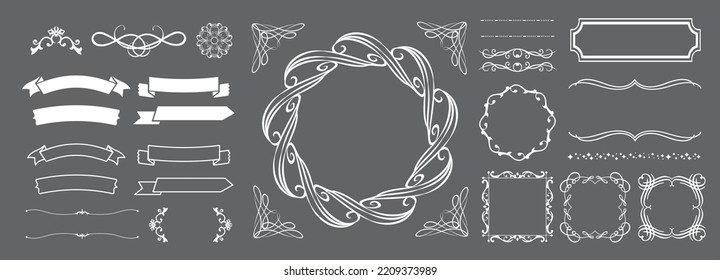 Christmas motif frame design set. Gorgeous and elegant design material