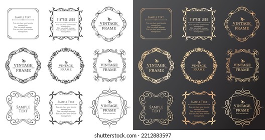 Christmas motif frame design set. Gorgeous and elegant design material