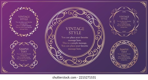Christmas motif frame design set. Gorgeous and elegant design material