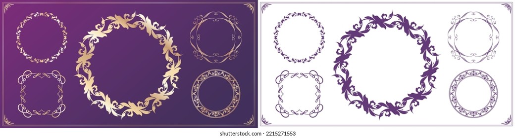 Christmas motif frame design set. Gorgeous and elegant design material
