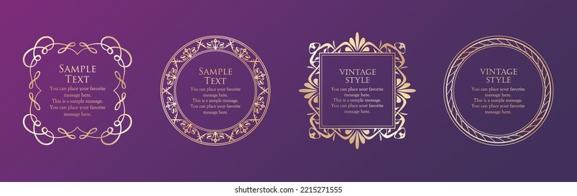 Christmas motif frame design set. Gorgeous and elegant design material