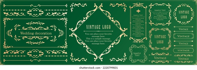 Christmas motif frame design set. Gorgeous and elegant design material