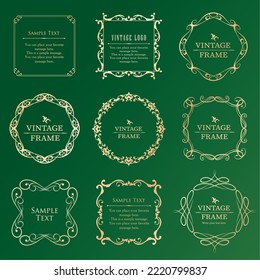 Christmas motif frame design set. Gorgeous and elegant design material