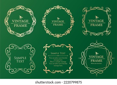 Christmas motif frame design set. Gorgeous and elegant design material