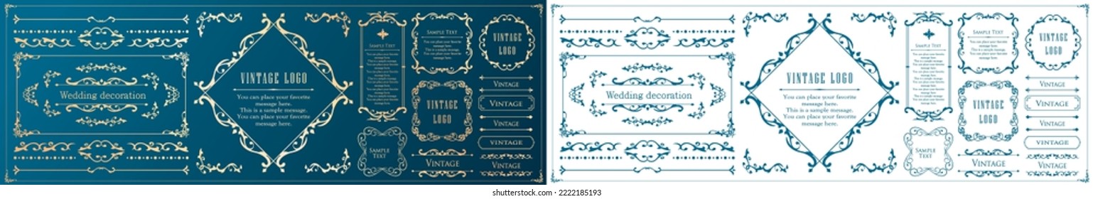 Christmas motif frame design set. Gorgeous and elegant design material