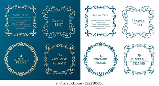 Christmas motif frame design set. Gorgeous and elegant design material