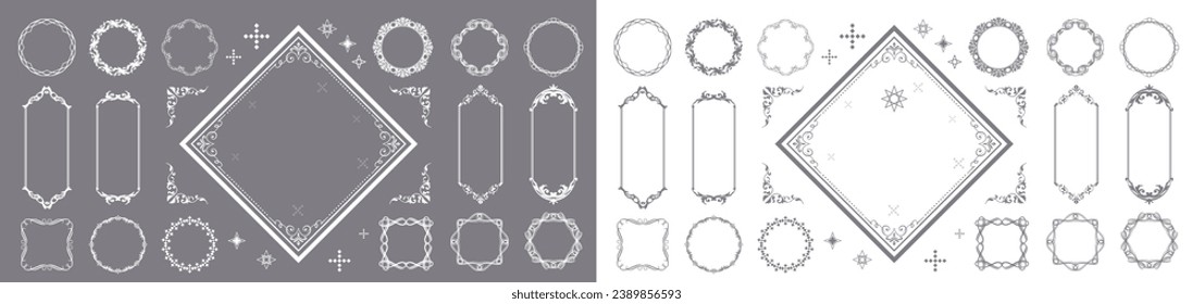 Christmas motif frame design set. Gorgeous and elegant design material
