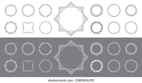 Christmas motif frame design set. Gorgeous and elegant design material