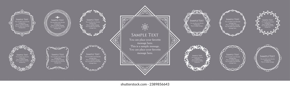 Christmas motif frame design set. Gorgeous and elegant design material
