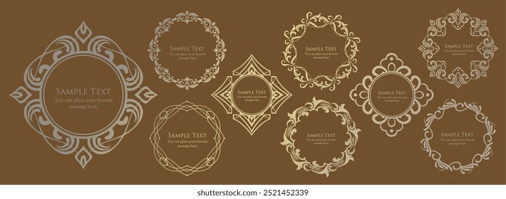 Conjunto de design de moldura de motivo de Natal. Material de design lindo e elegante
