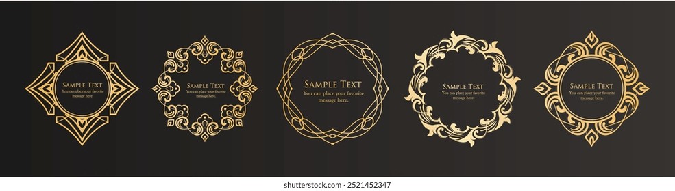 Conjunto de design de moldura de motivo de Natal. Material de design lindo e elegante

