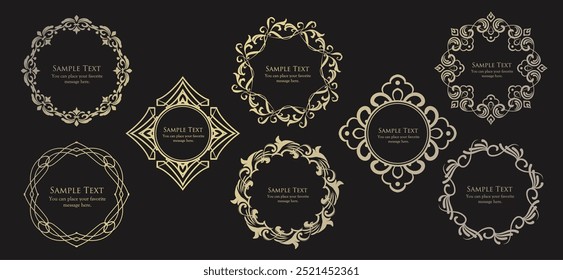 Christmas motif frame design set. Gorgeous and elegant design material
