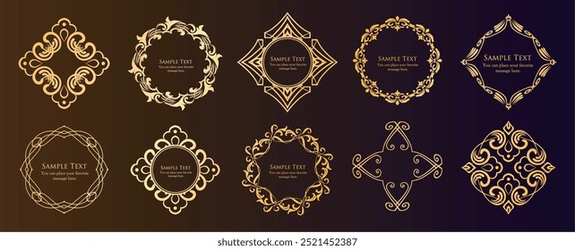 Christmas motif frame design set. Gorgeous and elegant design material

