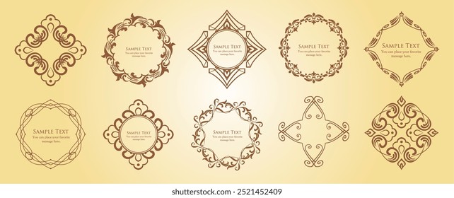 Christmas motif frame design set. Gorgeous and elegant design material
