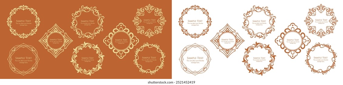 Christmas motif frame design set. Gorgeous and elegant design material
