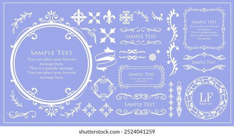 Christmas motif frame design set. Gorgeous and elegant design material