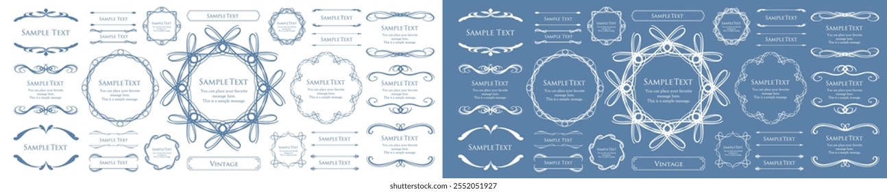 Christmas motif frame design set. Gorgeous and elegant design material
