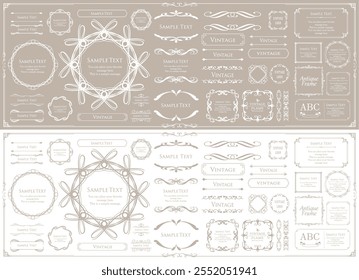 Christmas motif frame design set. Gorgeous and elegant design material
