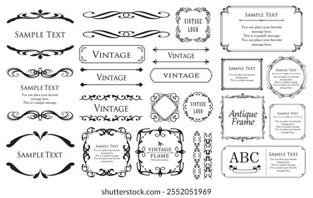 Christmas motif frame design set. Gorgeous and elegant design material
