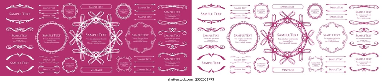 Christmas motif frame design set. Gorgeous and elegant design material
