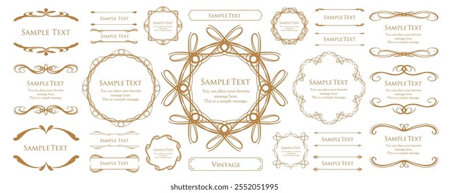 Christmas motif frame design set. Gorgeous and elegant design material
