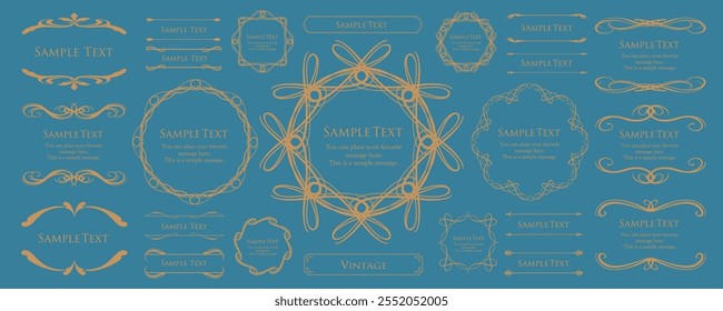 Christmas motif frame design set. Gorgeous and elegant design material
