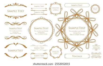 Christmas motif frame design set. Gorgeous and elegant design material
