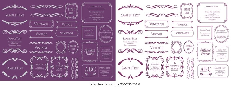 Christmas motif frame design set. Gorgeous and elegant design material
