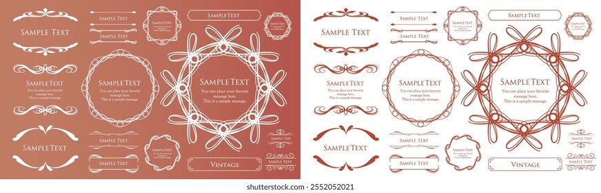 Christmas motif frame design set. Gorgeous and elegant design material
