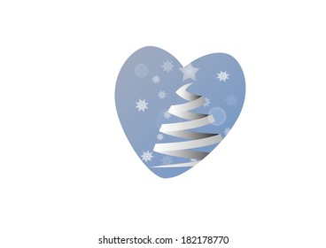 Christmas motif with heart shaped mask