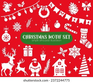 Christmas motif set, Silhouette illustration