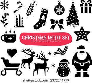 Christmas motif set, Silhouette illustration