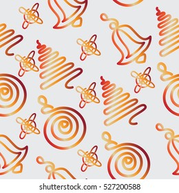 Christmas motifs. Abstraction. Seamless pattern. Design for fabric, tableware, tapestries, wrapping paper.