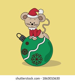 RATÓN DE NAVIDAD EN UN BALLÓN