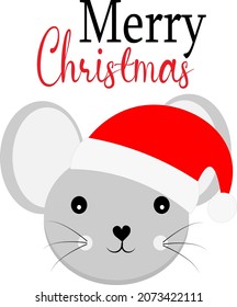 christmas mouse vector cartoon illustration