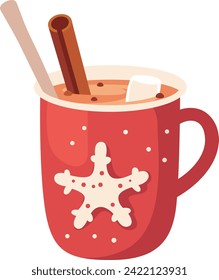 Weihnachtsmauer mit Hot Drink-Vektorgrafik