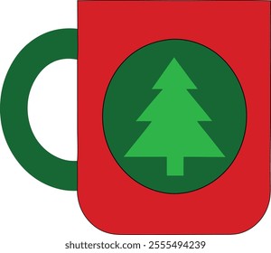 Christmas mug icon. Christmas hot chocolate and cocoa. vector illustration on a white background