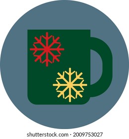 Christmas mug, illustration, vector on a white background.