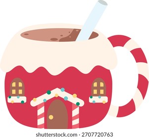 Taza de las Navidades en la forma de una casa